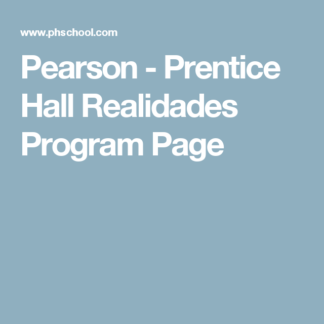 download pearson - prentice hall realidades program page